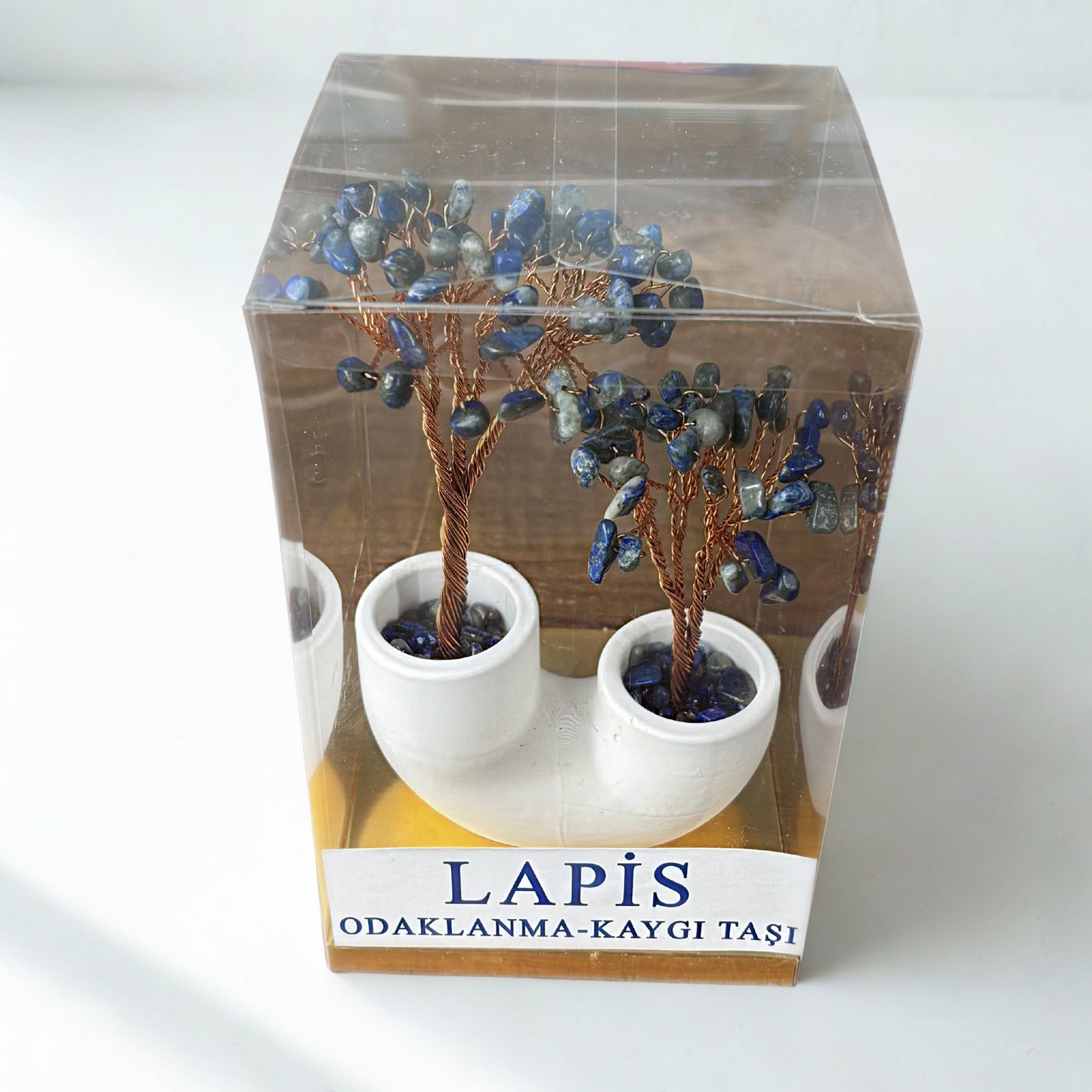 Lapis Lazuli Doğal Taşlı İkili Odaklanma ve Kaygı Ağacı