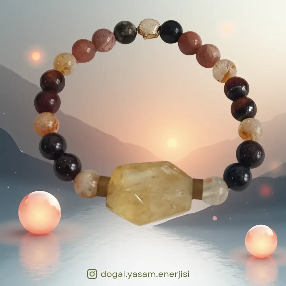 🌟 Sitrin Doğal Taş Bileklik – Başarı, Bolluk ve Cesaret İçin Güçlü El Yapımı Özel Tasarım