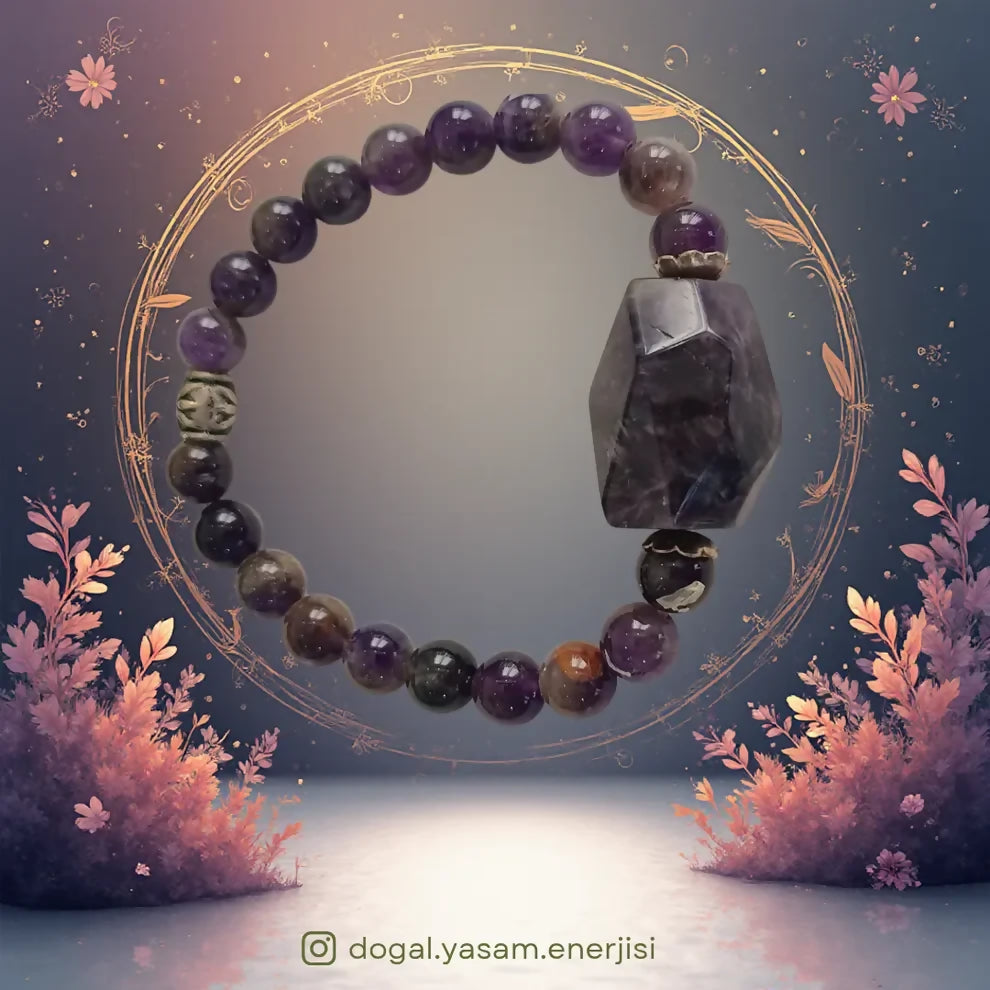 💜 Ametist Doğal Taş Bileklik – Arınma Ritüeli ve Yüksek Frekans İçin El Yapımı Özel Tasarım