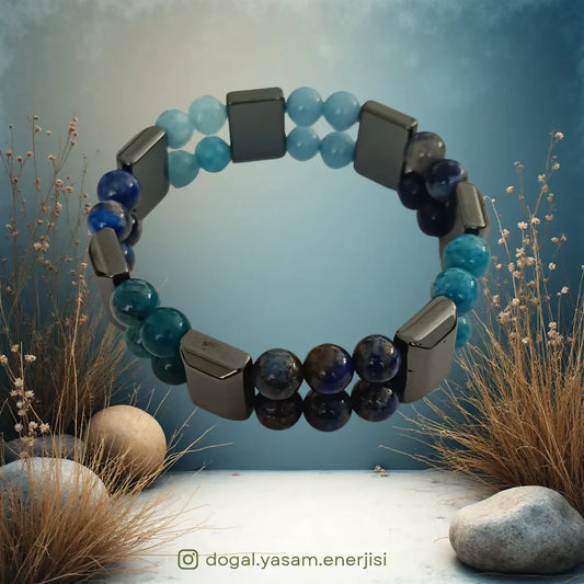 ?️ Hematit Doğal Taş Bileklik – Odak ve Hafıza Güçlendiren El Yapımı Özel Tasarım