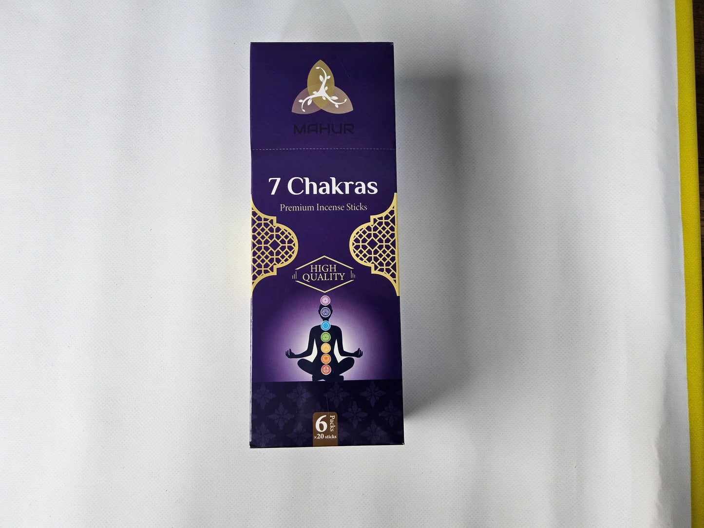 Mahur 7 Çakra Premium Tütsü Çubukları - 6 Paket x 20 Adet (Toplam 120 Çubuk) - Meditasyon ve Yoga İçin Yüksek Kaliteli Tütsü Seti