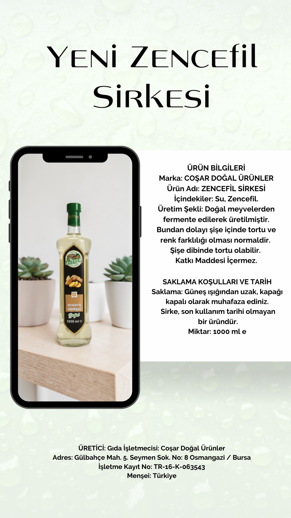 Coşar Zencefil Sirkesi