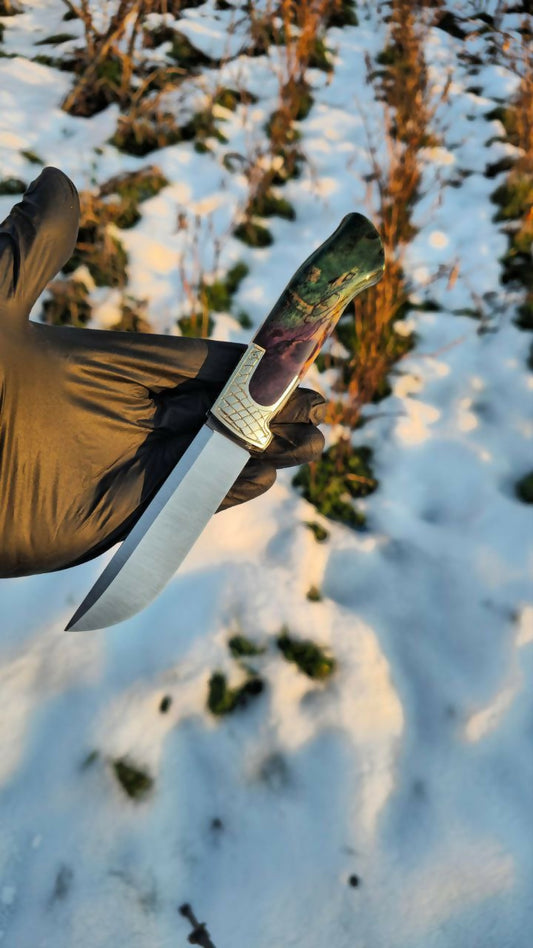 El İşçiliği Şam Çeliği Av Bıçağı