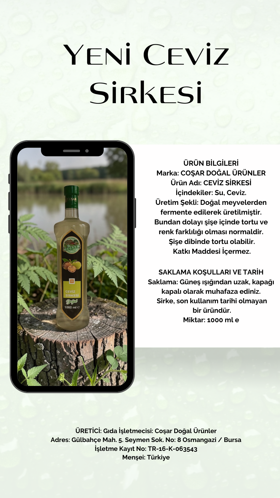 Coşar Ceviz Sirkesi