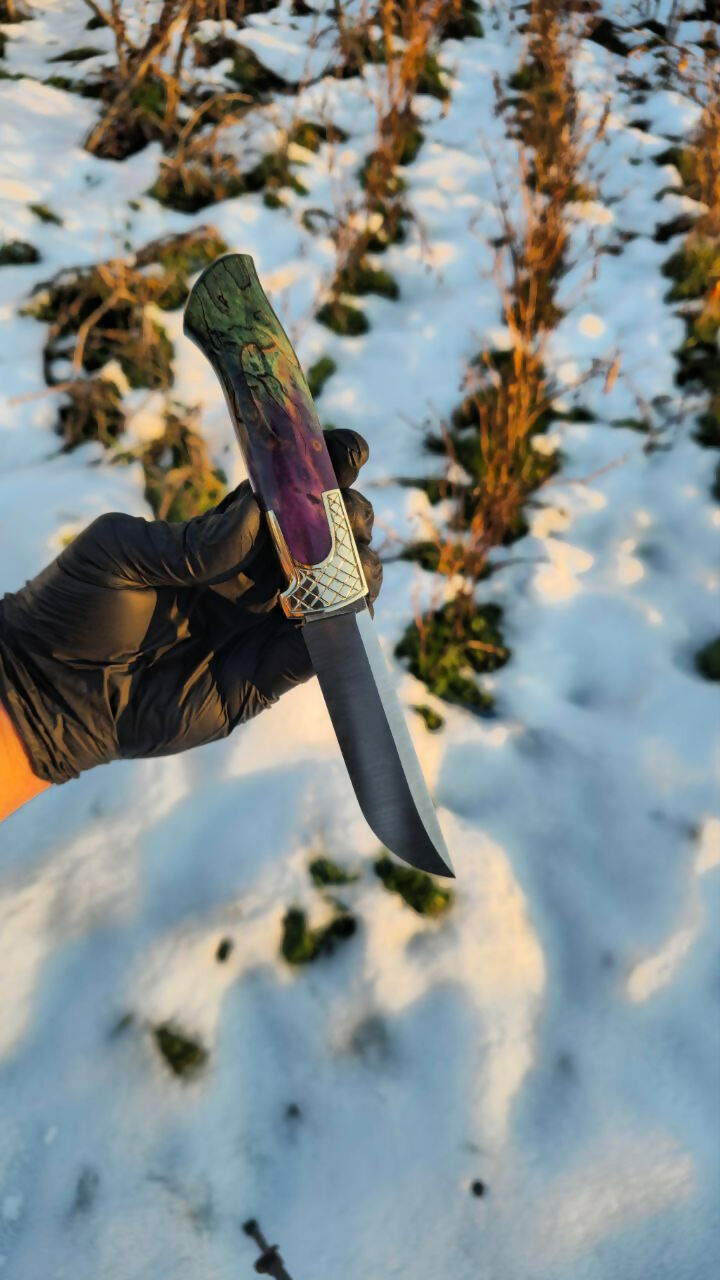 El İşçiliği Şam Çeliği Av Bıçağı