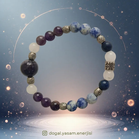 🌌 Ametist Doğal Taş Bileklik – Holistik Denge, Ruh ve Sezgi Uyumu İçin El Yapımı Özel Tasarım