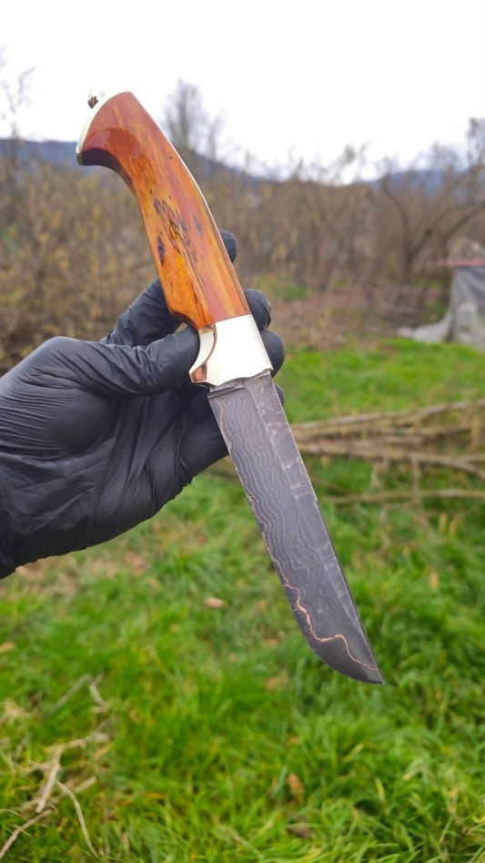 Özel Bakır Katmanlı Damascus Koleksiyon Bıçağı