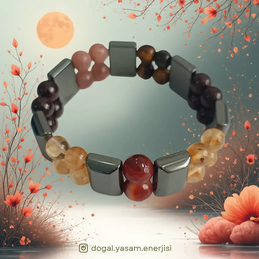 💼 Hematit Doğal Taş Bileklik – Güçlü İrade ve Bolluk Çeken El Yapımı Erkek Tasarımı