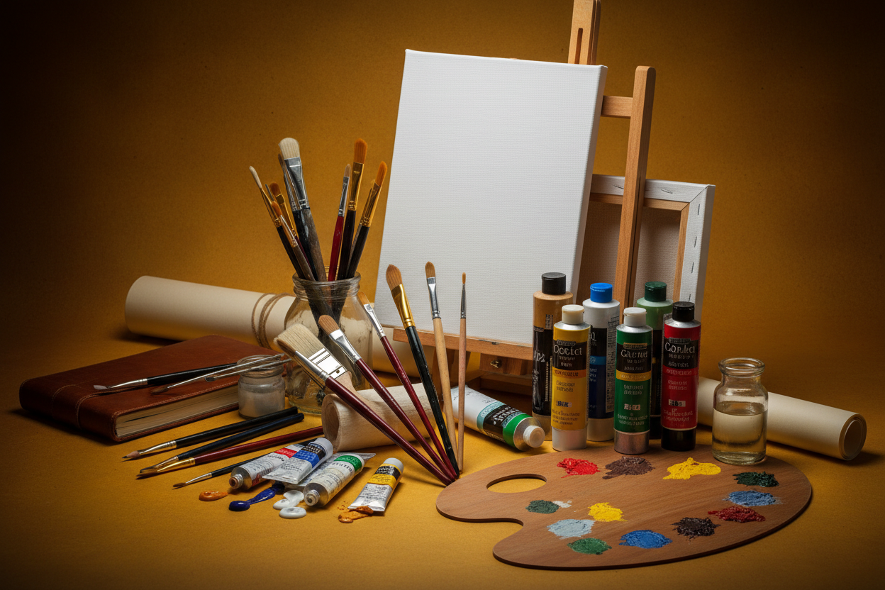 sanat ürünleri, arkaplan koyu altın sarısı